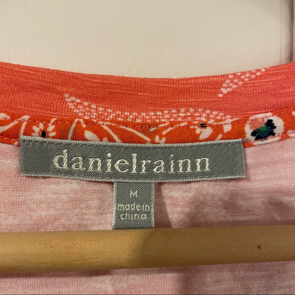 Daniel Rainn Norielle Flutter Sleeve Top Floral Dot Orange White M - Picture 9 of 9